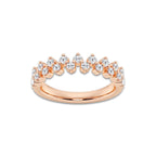 Olive 1/2 ctw Round Lab Grown Diamond Alternating Band 14K Rose Gold, DE, VS1