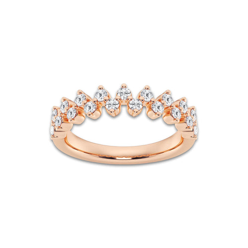 Olive 1/2 ctw Round Lab Grown Diamond Alternating Band 14K Rose Gold, DE, VS1