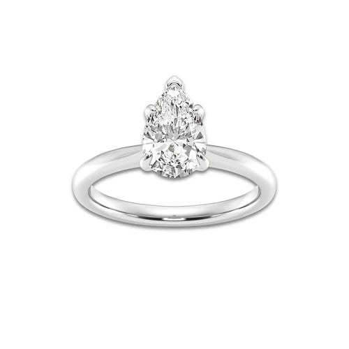 1.00 ctw Pear Lab-Grown Diamond Solitaire Engagement Ring in Platinum for Women | Colorless D, VVS1 Clarity, IGI Certified