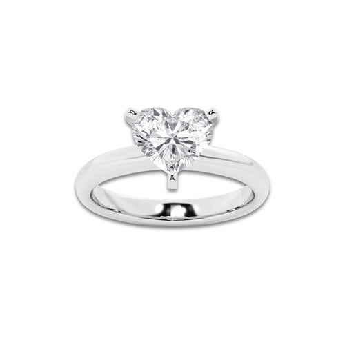 2.00 ctw Heart Lab-Grown Diamond Minimalist Engagement Ring in Platinum for Women | E Color, VS1 Clarity, IGI Certified