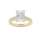 3.40 ctw Radiant Lab-Grown Diamond Pave Engagement Ring in 14K Yellow Gold for Women | E Color, VS1 Clarity, IGI Certified 3.00 ct Center Diamond