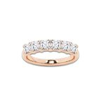 Jocelyn 1 1/2 ctw Asscher Lab Grown Diamond Six Stone Anniversary Band 14K Rose Gold, DE, VS1