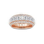 Lexi 5 ctw Framed Emerald and Round Lab Grown Diamond Eternity Band - 8.25mm Width 14K Rose Gold, DE, VS1