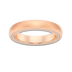 2/3 ctw Round Lab Grown Diamond 4mm Domed Sandblast Finish Eternity Band 14K Rose Gold, DE, VS1