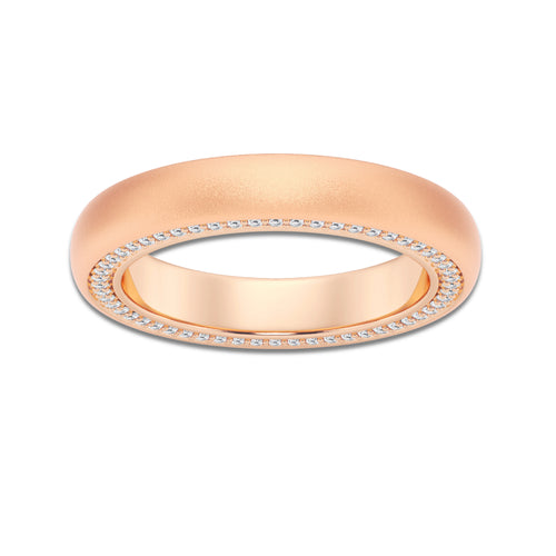 2/3 ctw Round Lab Grown Diamond 4mm Domed Sandblast Finish Eternity Band 14K Rose Gold, DE, VS1
