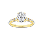 1.39 ctw Oval Lab-Grown Diamond Pave Engagement Ring in 14K Yellow Gold for Women | D Color, VVS1 Clarity, IGI Certified 1.00 ct Center Diamond