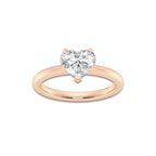 1.00 ctw Heart Lab-Grown Diamond Solitaire Engagement Ring in 14K Rose Gold for Women | Colorless D, VVS1 Clarity, IGI Certified