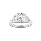 4 1/6 ctw Elongated Cushion Lab Grown Diamond Side Stone Engagement Ring Platinum, D, VVS | 4 ct Center