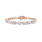 8 2/3 ctw Multi-Shape Lab Grown Diamond Alternating Bracelet 6 Inches 18K Rose Gold, DE, VS1