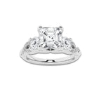 1.98 ctw Asscher Lab-Grown Diamond Side Stone Engagement Ring in Platinum for Women | Colorless D, VVS1 Clarity, IGI Certified 1.50 ct Center Diamond