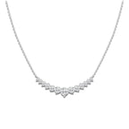 1 1/2 ctw Round Lab Grown Diamond Thirteen Stone Demi Eternity Necklace 14K White Gold, E, VS1 | 2/5 ct Center