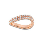Swirl 1/2 ctw Round Lab Grown Diamond Double Row Swirl Stackable Rings 14K Rose Gold, DE, VS1