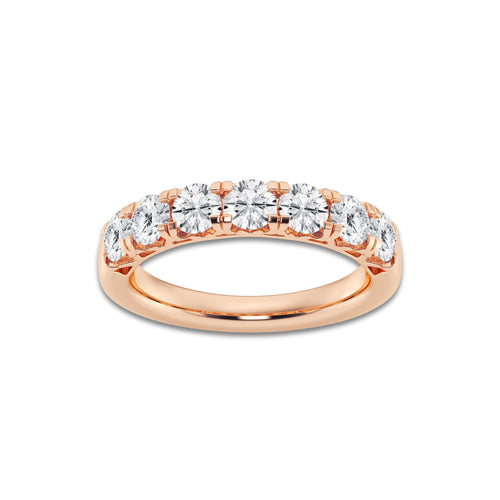 Lorelei 1 1/2 ctw Round Lab Grown Diamond Seven-Stone Anniversary Band 14K Rose Gold, DE, VS1