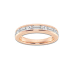 Delilah 1 ctw Round and Baguette Lab Grown Diamond Alternating Nine Stone Anniversary Band 14K Rose Gold, DE, VS1