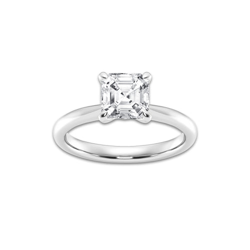 1.50 ctw Asscher Lab-Grown Diamond Solitaire Engagement Ring in 14K White Gold for Women | Colorless D, VVS1 Clarity, IGI Certified