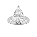 6.39 ctw Pear Lab-Grown Diamond Hidden Halo Side Stone Engagement Ring in Platinum for Women | Colorless D, VVS1 Clarity, IGI Certified 6.00 ct Center Diamond