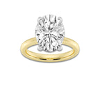 5.00 ctw Oval Lab-Grown Diamond Solitaire Engagement Ring in 14K White Gold And Yellow Gold for Women | Colorless D, VVS1 Clarity, IGI Certified