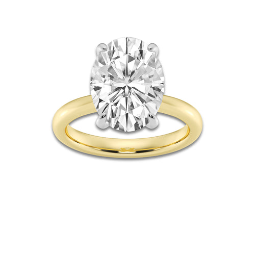5.00 ctw Oval Lab-Grown Diamond Solitaire Engagement Ring in 14K White Gold And Yellow Gold for Women | Colorless D, VVS1 Clarity, IGI Certified