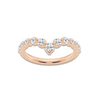 Greer 1/2 ctw Round Lab Grown Diamond Floating Curve Stackable Ring 14K Rose Gold, DE, VS1 | 0.09 ct Center