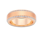 1 ctw Round Lab Grown Diamond 7mm Beveled Edge Sandblast Finish Eternity Band 14K Rose Gold, F, VS2