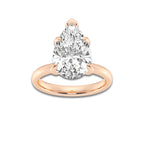 4.00 ctw Pear Lab-Grown Diamond Solitaire Engagement Ring in 14K Rose Gold for Women | Colorless D, VVS1 Clarity, IGI Certified