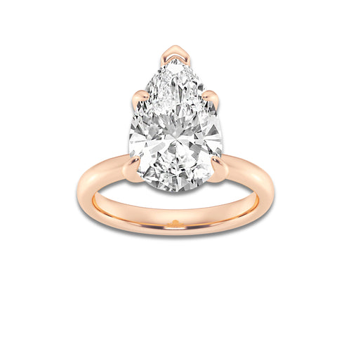 4.00 ctw Pear Lab-Grown Diamond Solitaire Engagement Ring in 14K Rose Gold for Women | Colorless D, VVS1 Clarity, IGI Certified