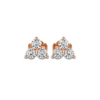 1 1/2 ctw Round Lab Grown Diamond Three-Stone Earrings 14K Rose Gold, DE, VS1