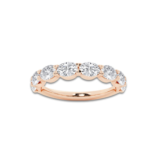 Diana 1 1/2 ctw Oval Lab Grown Diamond East-West Anniversary Band 14K Rose Gold, DE, VS1