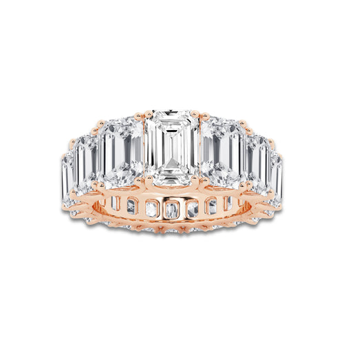 Odette 11 ctw Emerald Lab Grown Diamond Graduated Eternity Band 14K Rose Gold, DE, VS1