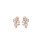 1 1/2 ctw Pear Lab Grown Diamond Bypass Huggie Hoop Earrings 14K Rose Gold, DE, VS1