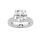 9.00 ctw Round Lab-Grown Diamond Split-Prong Set Side Stone Engagement Ring in Platinum for Women | Colorless E, VS1 Clarity, IGI Certified 8.00 ct Center Diamond