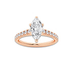 1.39 ctw Marquise Lab-Grown Diamond Pave Engagement Ring in 14K Rose Gold for Women | D Color, VVS1 Clarity, IGI Certified 1.00 ct Center Diamond