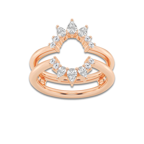 Natasha 1/2 ctw Pear Lab Grown Diamond Ring Enhancer 14K Rose Gold, DE, VS1