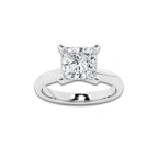 8.00 ctw Princess Lab-Grown Diamond Minimalist Engagement Ring in 14K White Gold for Women | E Color, VS1 Clarity, IGI Certified