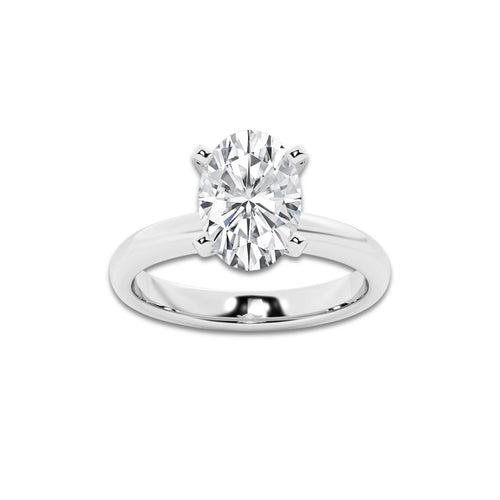 6.00 ctw Oval Lab-Grown Diamond Minimalist Engagement Ring in Platinum for Women | D Color, VVS1 Clarity, IGI Certified