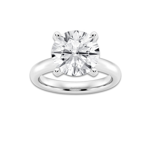 5.00 ctw Round Lab-Grown Diamond Minimalist Engagement Ring in Platinum for Women | D Color, VVS1 Clarity, IGI Certified