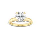 2.00 ctw Round Lab-Grown Diamond Minimalist Engagement Ring in 14K Yellow Gold for Women | E Color, VS1 Clarity, IGI Certified