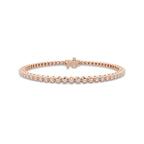 1 ctw Round Lab Grown Diamond Four-Prong Tennis Bracelet - 6 Inches 14K Rose Gold, DE, VS1