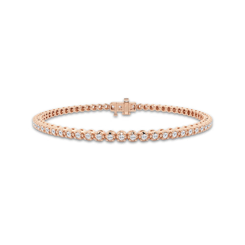 1 ctw Round Lab Grown Diamond Four-Prong Tennis Bracelet - 6 Inches 14K Rose Gold, DE, VS1