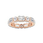 Gina 4 ctw Emerald Lab Grown Diamond Floating Eternity Band - 3.4mm Width 14K Rose Gold, DE, VS1