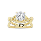 Isla 3 ctw Cushion Lab Grown Diamond Solitaire Engagement Ring 14K Yellow Gold, D, VVS | IGI Certified, 3 ct Center