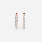 1 ctw Round Lab Grown Diamond Inside Out Hoop Earrings 14K Rose Gold, DE, VS1