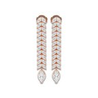 5 1/2 ctw Marquise Lab Grown Diamond Double Row Dangle Earrings 14K Rose Gold, DE, VS1
