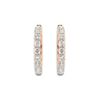 1 1/2 ctw Round Lab Grown Diamond Shared Prong Hoop Earrings 14K Rose Gold, DE, VS1