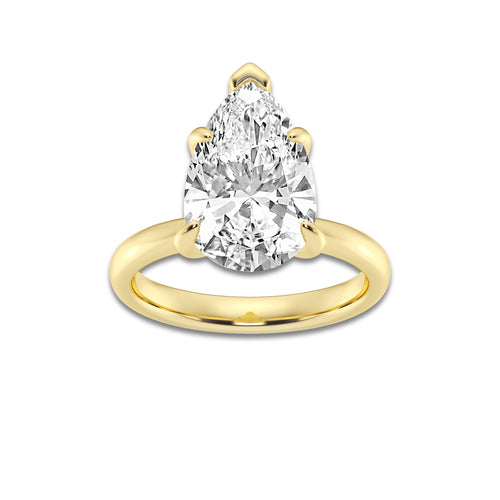 4.00 ctw Pear Lab-Grown Diamond Solitaire Engagement Ring in 14K Yellow Gold for Women | Colorless D, VVS1 Clarity, IGI Certified