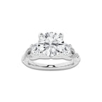 1.48 ctw Round Lab-Grown Diamond Side Stone Engagement Ring in Platinum for Women | Colorless D, VVS1 Clarity, IGI Certified 1.00 ct Center Diamond