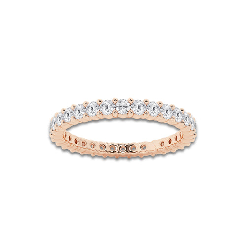 Paris 1 ctw Shared Prong Round Lab Grown Diamond Eternity Band - 2.1mm Width 14K Rose Gold, DE, VS1
