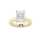 4.00 ctw Radiant Lab-Grown Diamond Minimalist Engagement Ring in 14K Yellow Gold for Women | E Color, VS1 Clarity, IGI Certified