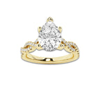 1.75 ctw Pear Lab-Grown Diamond Twisted Shank Engagement Ring in 14K Yellow Gold for Women | D Color, VVS1 Clarity, IGI Certified 1.50 ct Center Diamond