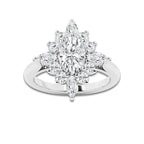 Sao 3 1/2 ctw Oval Lab Grown Diamond Halo Engagement Ring 14K White Gold, D, VVS | IGI Certified, 2 ct Center